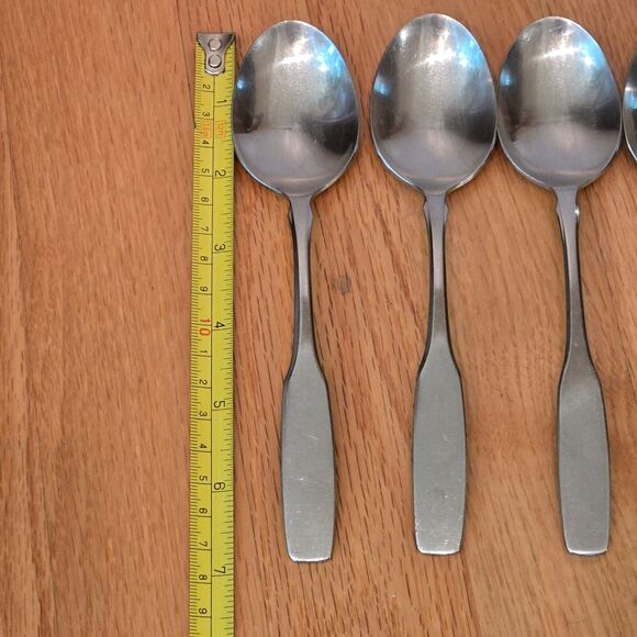 Oneida Community PAUL REVERE Stainless 4 OVAL SOUP SPOONS Flatware 6 7/8" - Picture 2 of 3
